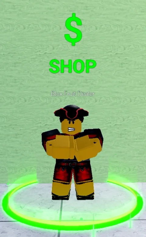 ลักษณะ NPC Blox Fruit Dealer ในเกม Blox Fruits