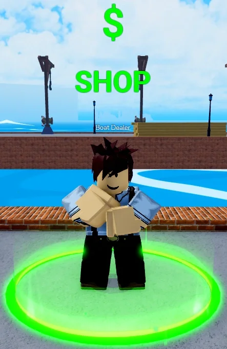 ลักษณะ NPC Boat Dealer ในเกม Blox Fruits
