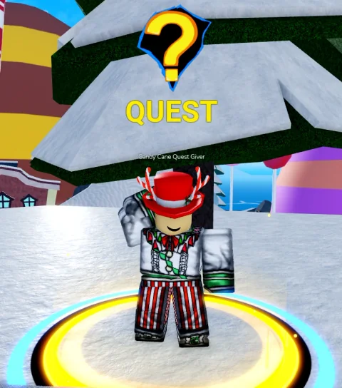 ลักษณะ NPC Candy Cane Quest Giver ในเกม Blox Fruits