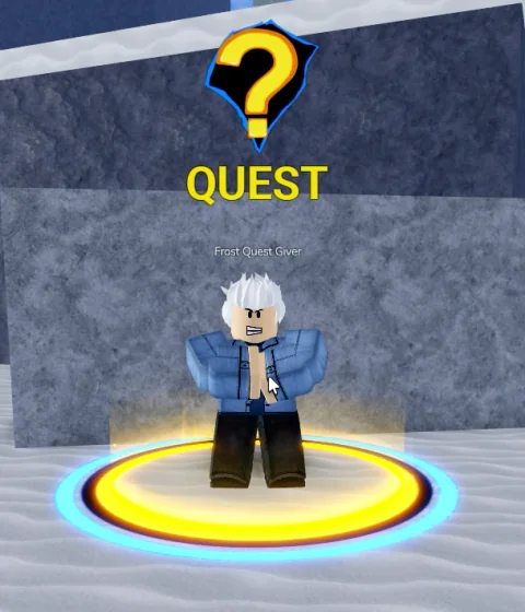 ลักษณะ NPC Frost Quest Giver ในเกม Blox Fruits