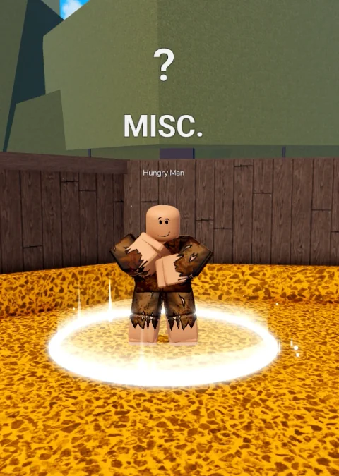 ลักษณะ NPC Hungry Man ในเกม Blox Fruits