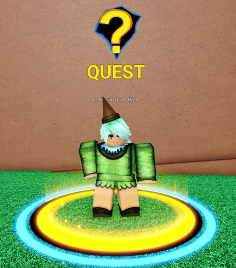 ลักษณะ NPC Ice Cream Quest Giver ในเกม Blox Fruits