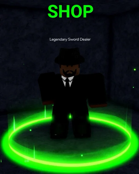 ลักษณะ NPC Legendary Sword Dealer ในเกม Blox Fruits