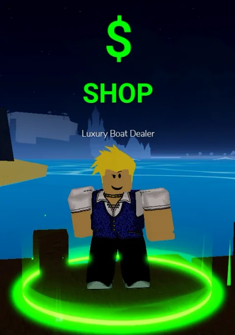 ลักษณะ NPC Luxury Boat Dealer ในเกม Blox Fruits