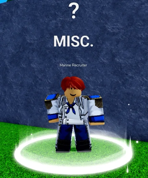 ลักษณะ NPC Marine Recruiter ในเกม Blox Fruits