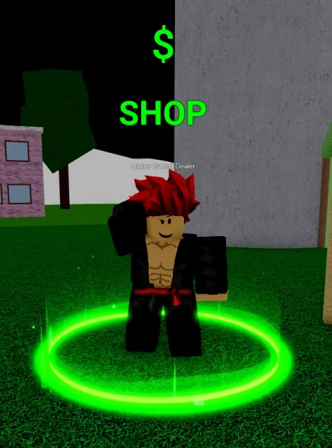 ลักษณะ NPC Master Sword Dealer ในเกม Blox Fruits