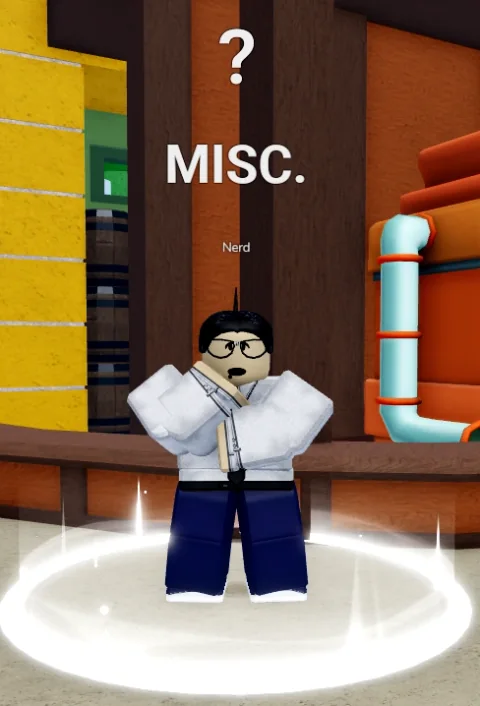 ลักษณะ NPC Nerd ในเกม Blox Fruits
