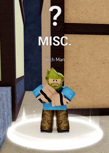 ลักษณะ NPC Rich Man ในเกม Blox Fruits