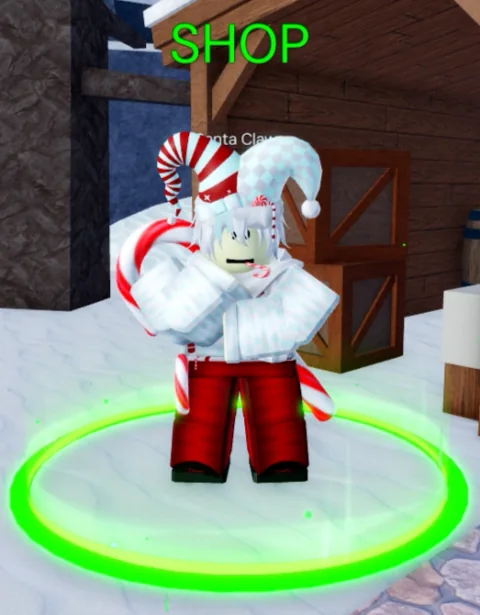 ลักษณะ NPC Santa Claws ในเกม Blox Fruits