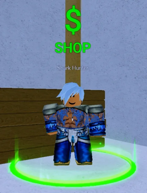 ลักษณะ NPC Shark Hunter ในเกม Blox Fruits