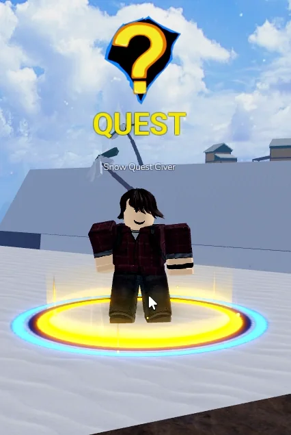 ลักษณะ NPC Snow Quest Giver ในเกม Blox Fruits