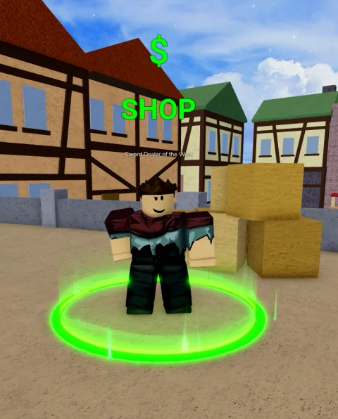 ลักษณะ NPC Sword Dealer of the West ในเกม Blox Fruits