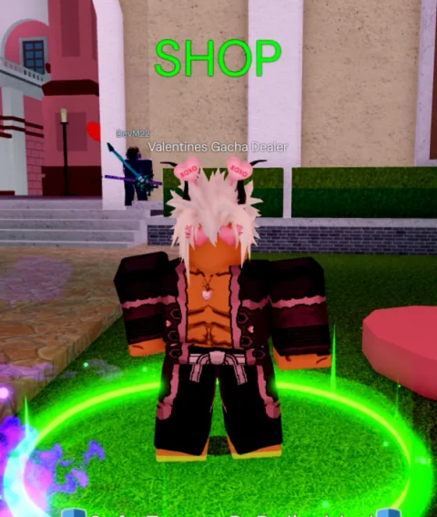 ลักษณะ NPC Valentines Gacha Dealer ในเกม Blox Fruits
