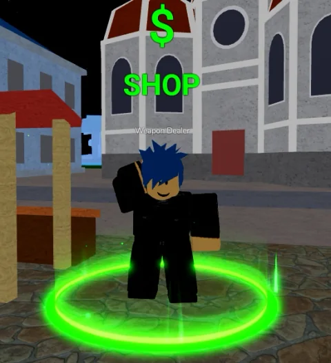 ลักษณะ NPC Weapon Dealer ในเกม Blox Fruits