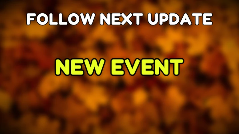 ภาพข้อความ NEW EVENT บนพื้นฤดูใบไม้ร่วง จาก Climb and Jump Tower บน Roblox