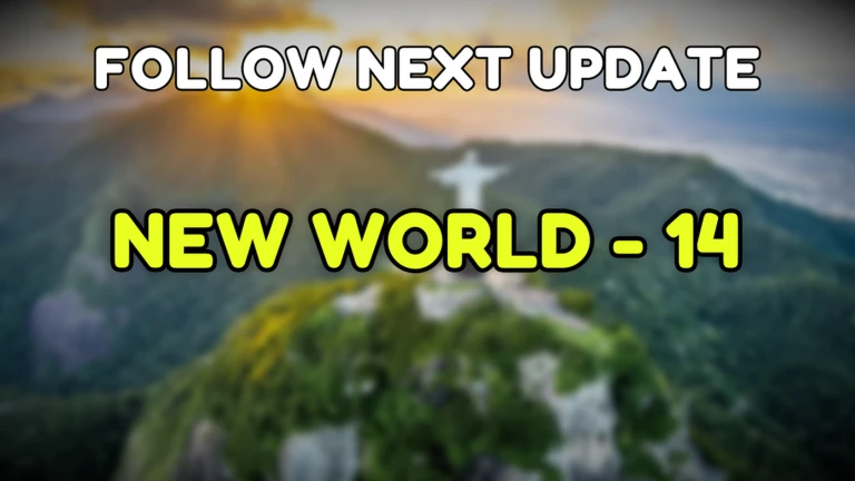 ภาพข้อความ NEW WORLD - 14 บนพื้นภูเขา จาก Climb and Jump Tower บน Roblox