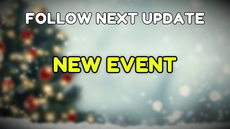 ภาพข้อความ NEW EVENT บนพื้นต้นคริสต์มาส จาก Climb and Jump Tower บน Roblox