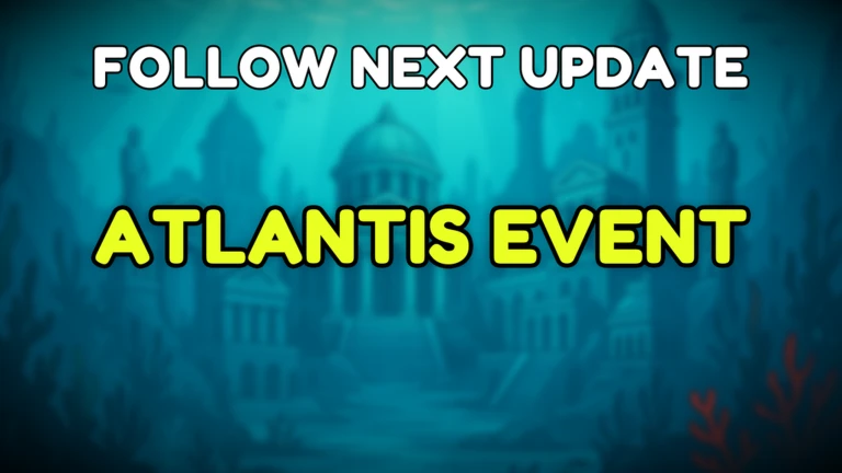 ภาพข้อความ ATLANTIS EVENT บนพื้นเมืองใต้น้ำ จาก Climb and Jump Tower บน Roblox