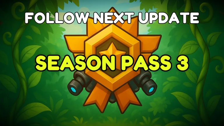 ภาพตรา Season Pass 3 บนพื้นสีเขียว จาก Climb and Jump Tower บน Roblox