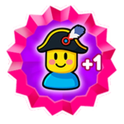 ไอคอนเหรียญสีชมพูรูปตัวละครกับ +1 จาก Climb and Jump Tower บน Roblox