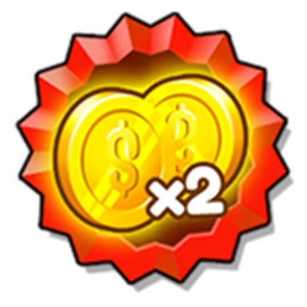 ไอคอนเหรียญทองสีส้มกับ x2 จาก Climb and Jump Tower บน Roblox