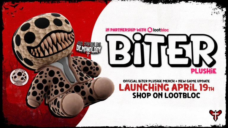 ภาพทางการ Demonology: ตุ๊กตา Biter บนโปสเตอร์ Launch · โปสเตอร์ Event Biter Plushie Launch · 7701374329889227110