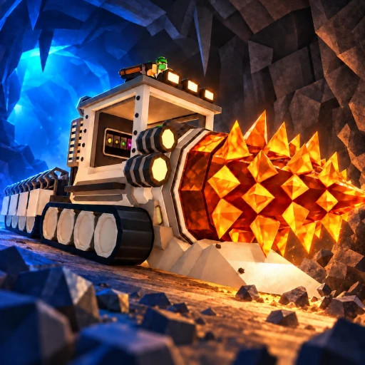 ไอคอนทางการ Drill to Earth’s Core เป็นรถเจาะดอกสว่านสีส้มในถ้ำสีน้ำเงิน