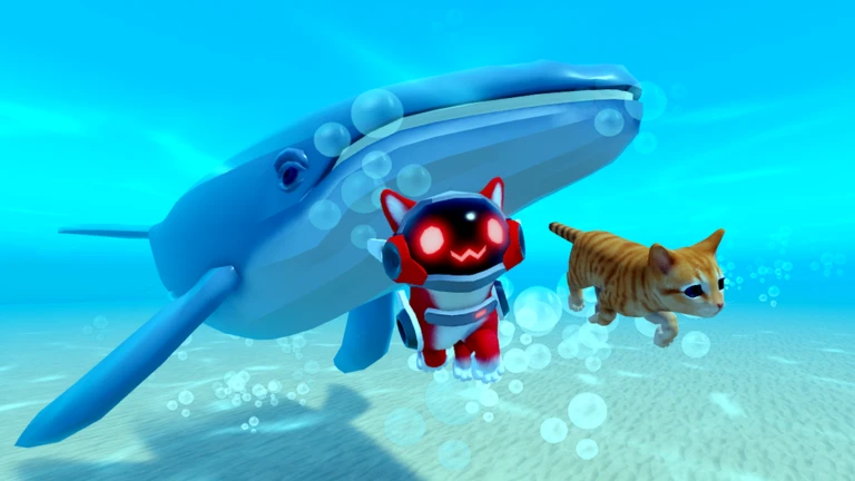 ภาพทางการ Kitten Game แมวกับสัตว์ทะเลในน้ำสีฟ้า · โปสเตอร์ Event CatOS_Red · 5493669341897163190