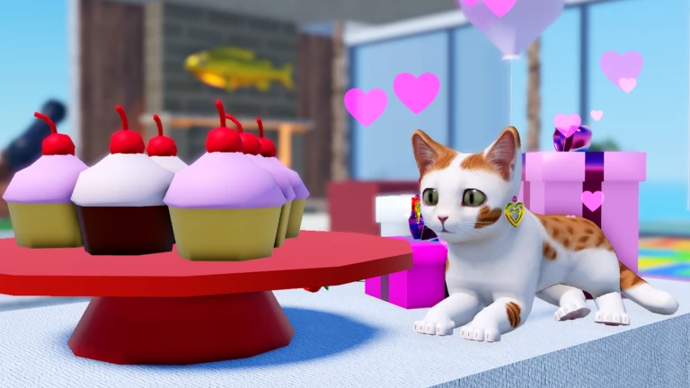 ภาพทางการ Kitten Game แมวข้างเค้กและของขวัญ · โปสเตอร์ Event February Update · 7850203844099965663