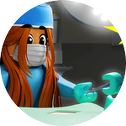 ไอคอน Badge ผู้ดูแลใส่หน้ากากในห้องผ่าตัดจำลอง จาก Maple Hospital ของ Marizma Games บน Roblox