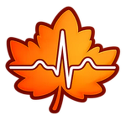 ไอคอน Badge ใบเมเปิลพร้อมคลื่นหัวใจ จาก Maple Hospital ของ Marizma Games บน Roblox