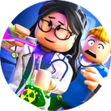 ไอคอน Badge ผู้ดูแลถืออุปกรณ์ในห้องแล็บ จาก Maple Hospital ของ Marizma Games บน Roblox
