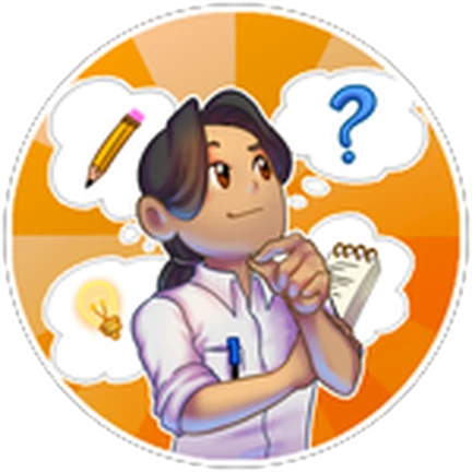 ไอคอนตัวละครกับเครื่องหมายคำถามและแปรงสี จาก Maple Hospital ของ Marizma Games บน Roblox
