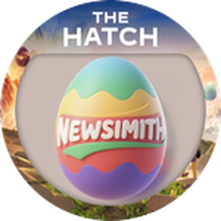 ไอคอน Badge THE HATCH NEWSMITH ของ NewSmith แสดงไข่ THE HATCH NEWSMITH