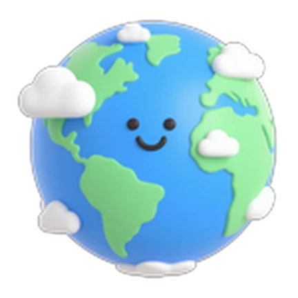 ไอคอน Pass World Server ของ NewSmith แสดงโลกสีฟ้าพร้อมเมฆ