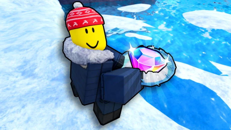 ภาพทางการ Prospecting! ตัวละครสวมหมวกฤดูหนาวถือพลอยสีชมพูในหิมะ · Event SNOW DAY ADMIN ABUSE · 6629403470467957333