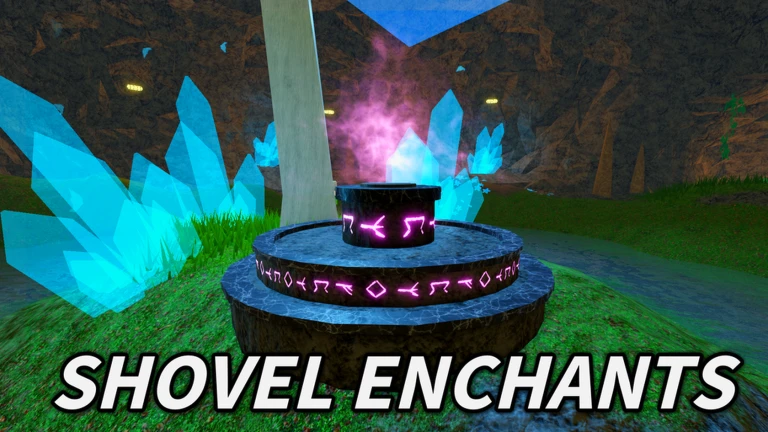 ภาพทางการ Prospecting! แท่นเรืองแสงในถ้ำพร้อมคำ Shovel Enchants · Event Shovel Enchants · 8056539367012565513