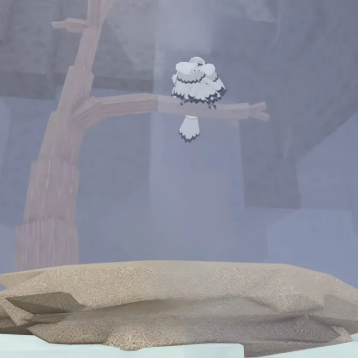 ภาพด้านใน Owl’s Nest ใน Snow Biome มีรังและ The Owl เกาะอยู่ด้านบน