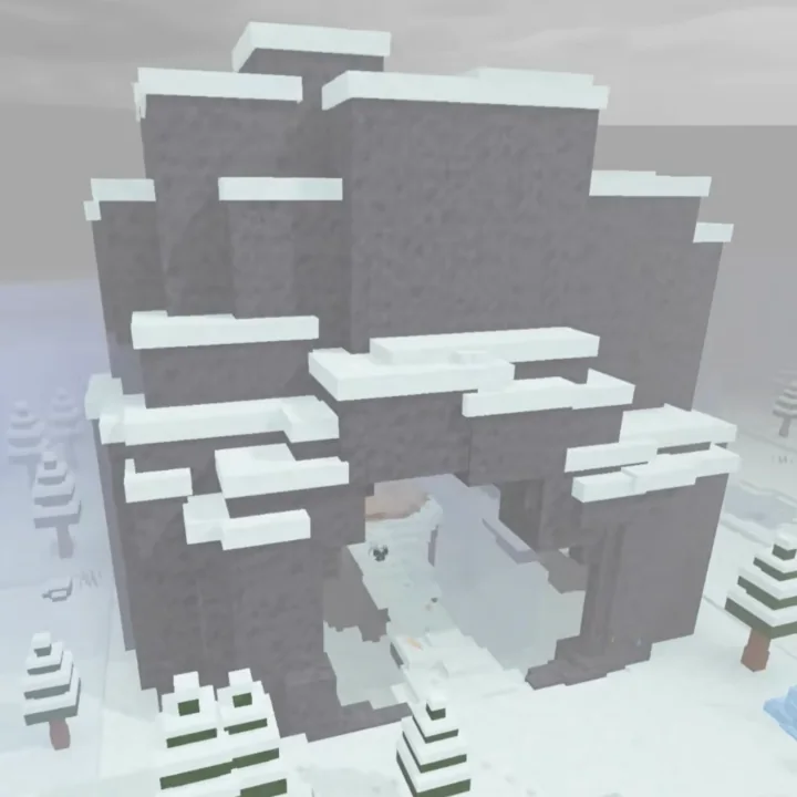 ภาพภายนอก Owl’s Nest เป็นหน้าผาหินขนาดใหญ่ใน Snow Biome