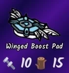 ไอคอนสูตร Winged Boost Pad แสดงวัสดุ Wood และ Scrap