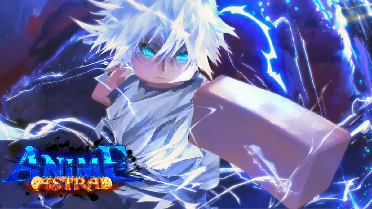 ภาพโปรโมต Anime Astral Simulator ตัวละครผมขาวกับสายฟ้าสีน้ำเงิน