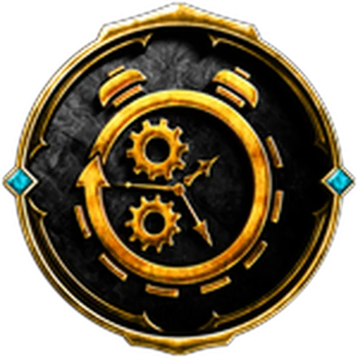 ไอคอน Badge Technique Mastery เหรียญทองบนพื้นดำจาก Roblox