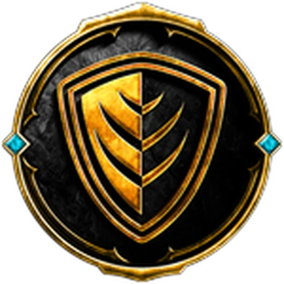 ไอคอน Badge Scout Bravery เหรียญทองบนพื้นดำจาก Roblox