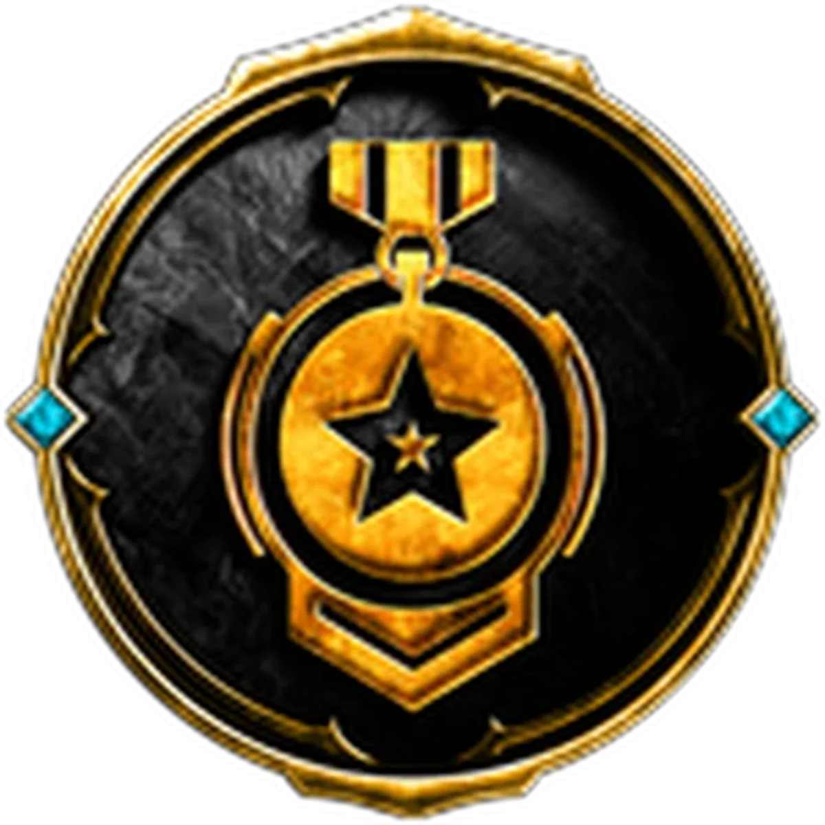 ไอคอน Badge Scout Feats เหรียญทองบนพื้นดำจาก Roblox