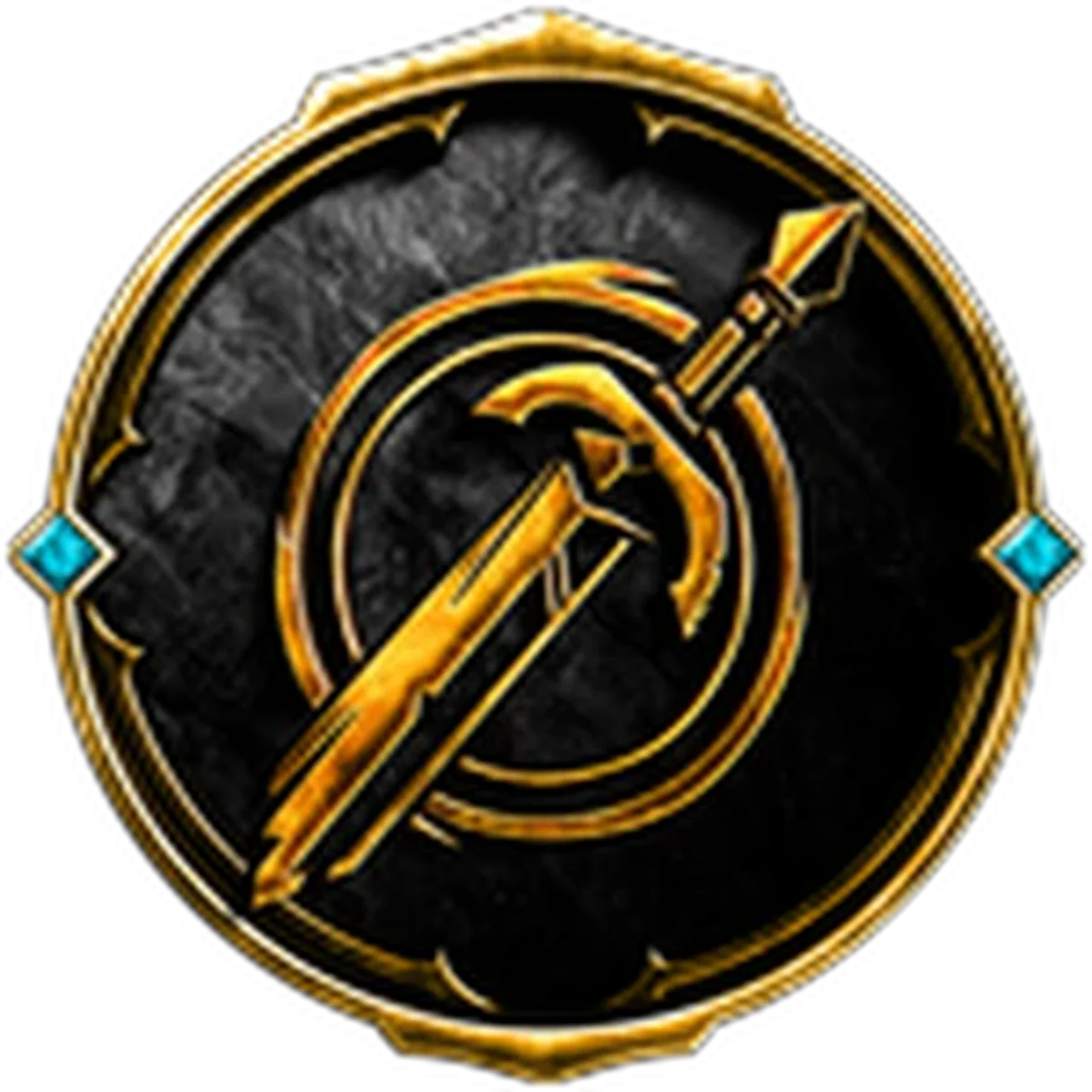ไอคอน Badge Razor Edge เหรียญทองบนพื้นดำจาก Roblox