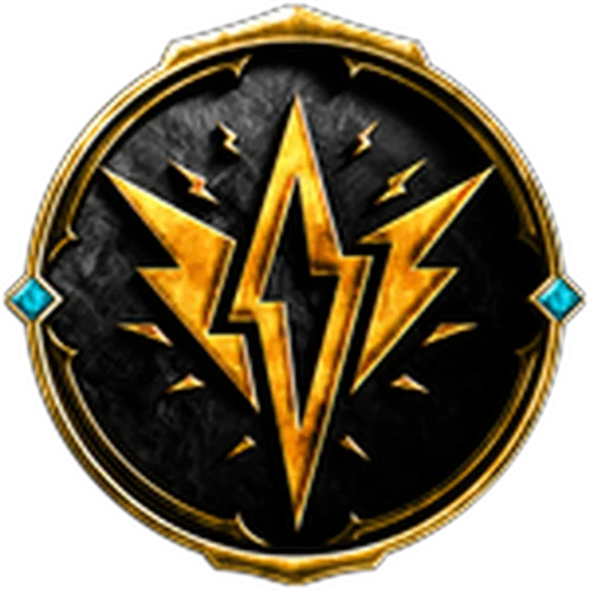 ไอคอน Badge Titan Mastery เหรียญทองบนพื้นดำจาก Roblox