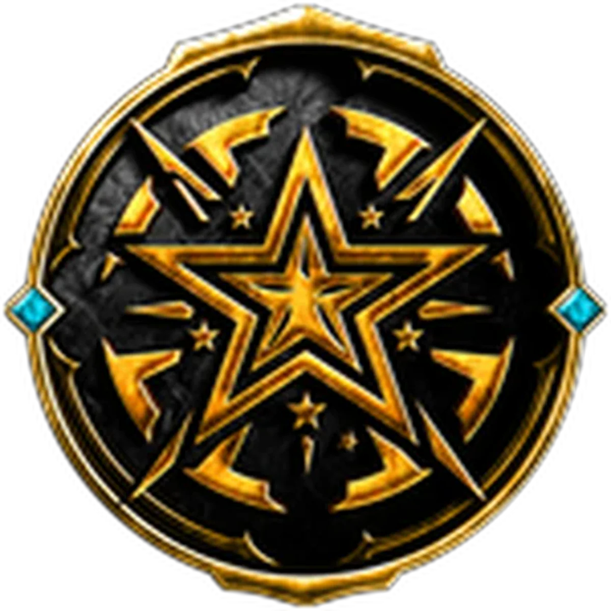 ไอคอน Badge Battle Prowess เหรียญทองบนพื้นดำจาก Roblox