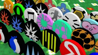 ภาพ Ability Tokens หลายแบบบน Field ใน Bee Swarm Simulator