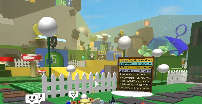 ภาพแผนที่ Bee Swarm Simulator ในช่วงกลางคืน