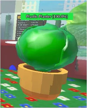 ภาพ Plastic Planter ที่โตเต็มที่ใน Field ของ Bee Swarm Simulator